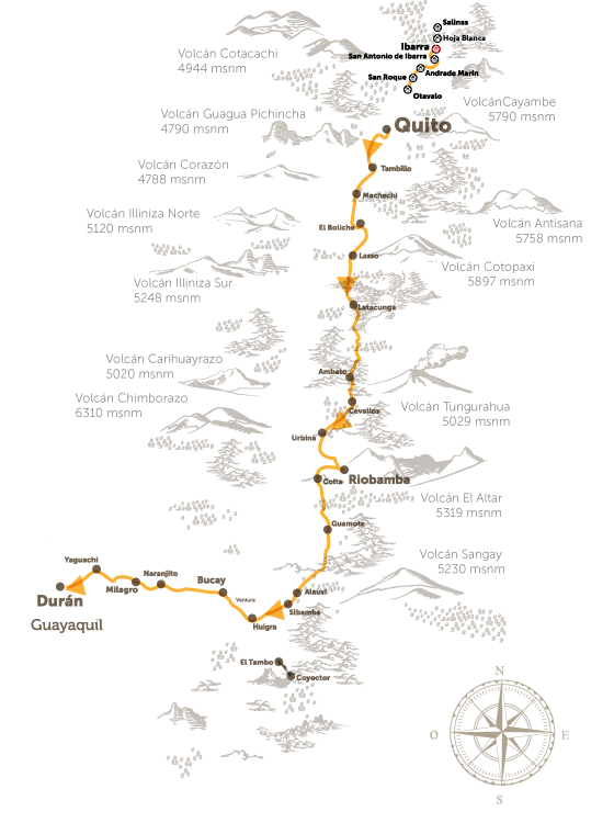 Map of the itinerary